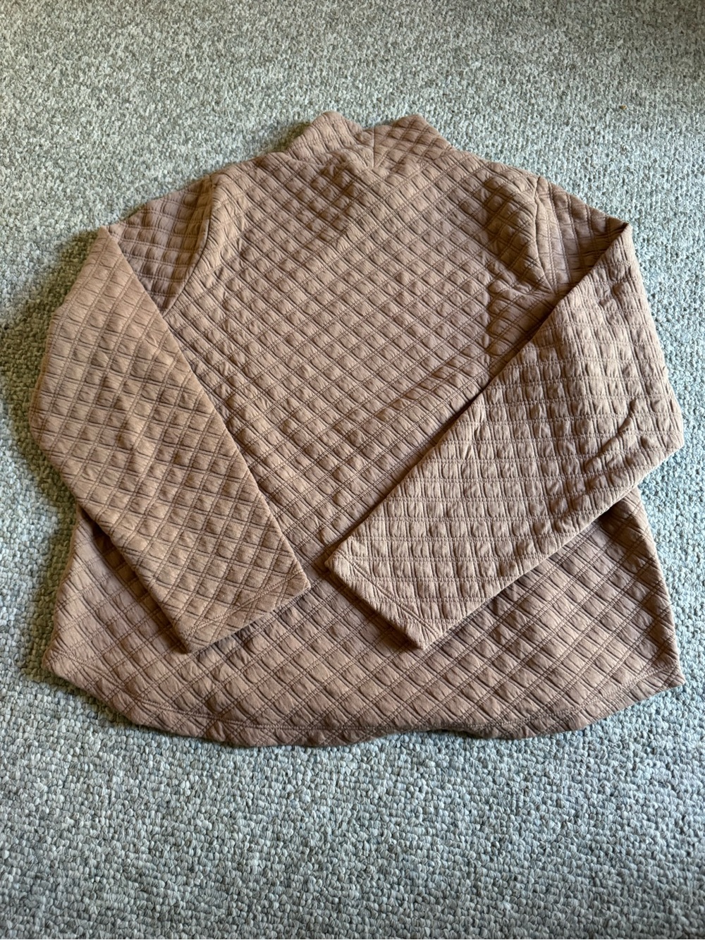 J. Crew Factory Quilted Turtleneck Sweater in Taupe - Picture 2 of 3